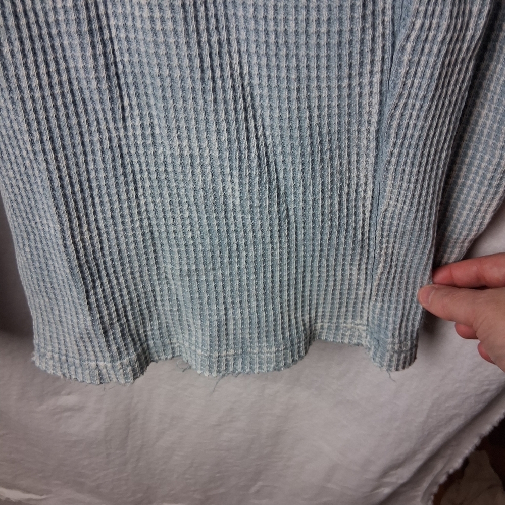 Mono B Womens Light Blue Waffle Knit Apparel Large - Picture 6 of 7